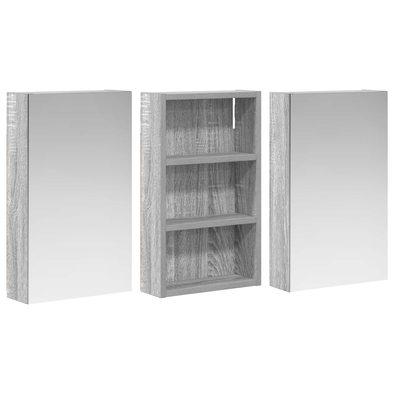 Badkamerkastenset 3 pcs 90 x 10,5 x 50 cm Bewerkt hout is nu te koop bij PeponiXL, paradijselijk wonen!