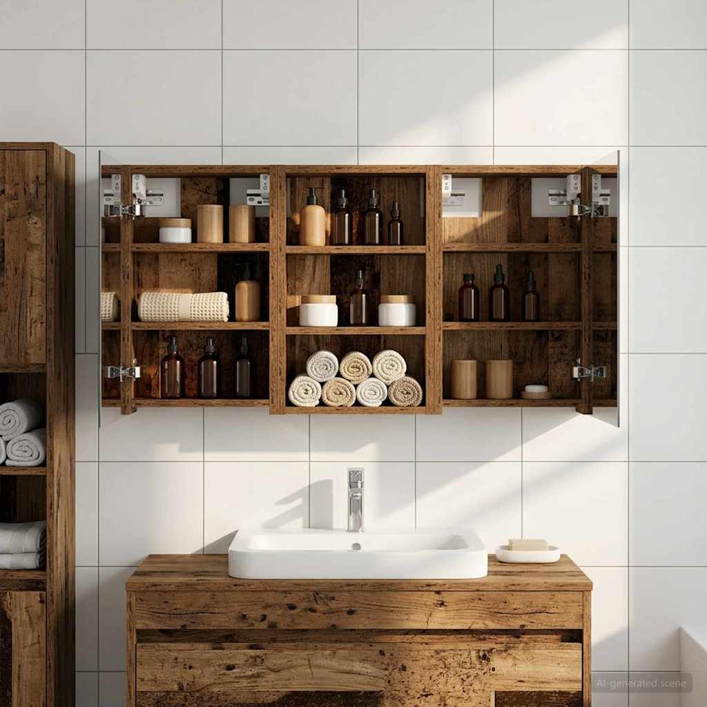 Badkamerkastenset 3 pcs 90 x 10,5 x 50 cm Bewerkt hout is nu te koop bij PeponiXL, paradijselijk wonen!