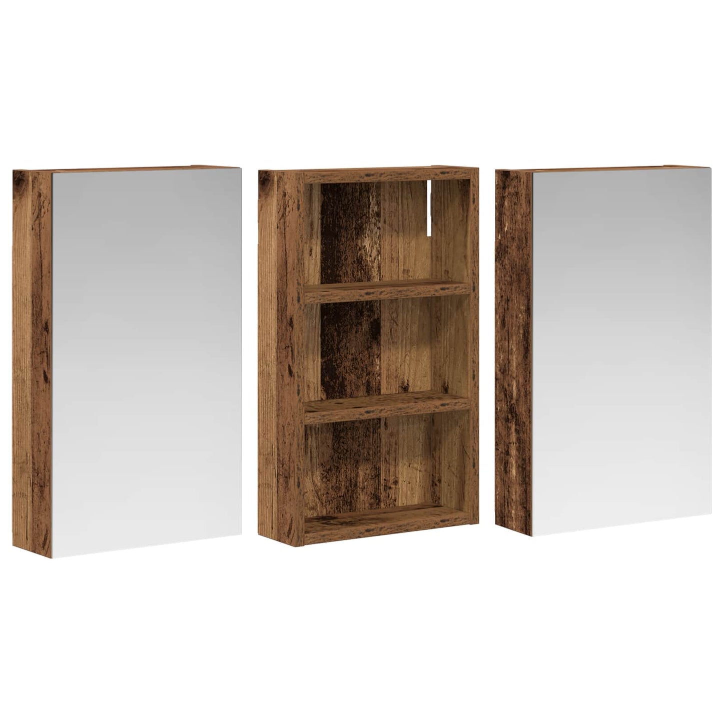 Badkamerkastenset 3 pcs 90 x 10,5 x 50 cm Bewerkt hout is nu te koop bij PeponiXL, paradijselijk wonen!