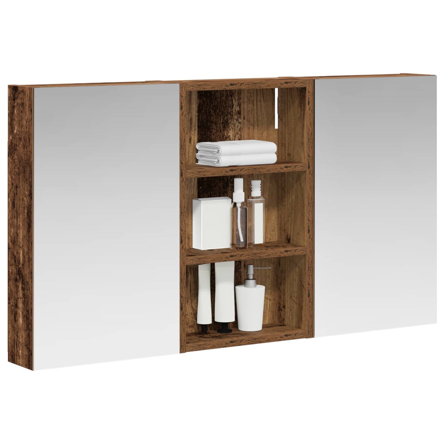 Badkamerkastenset 3 pcs 90 x 10,5 x 50 cm Bewerkt hout is nu te koop bij PeponiXL, paradijselijk wonen!