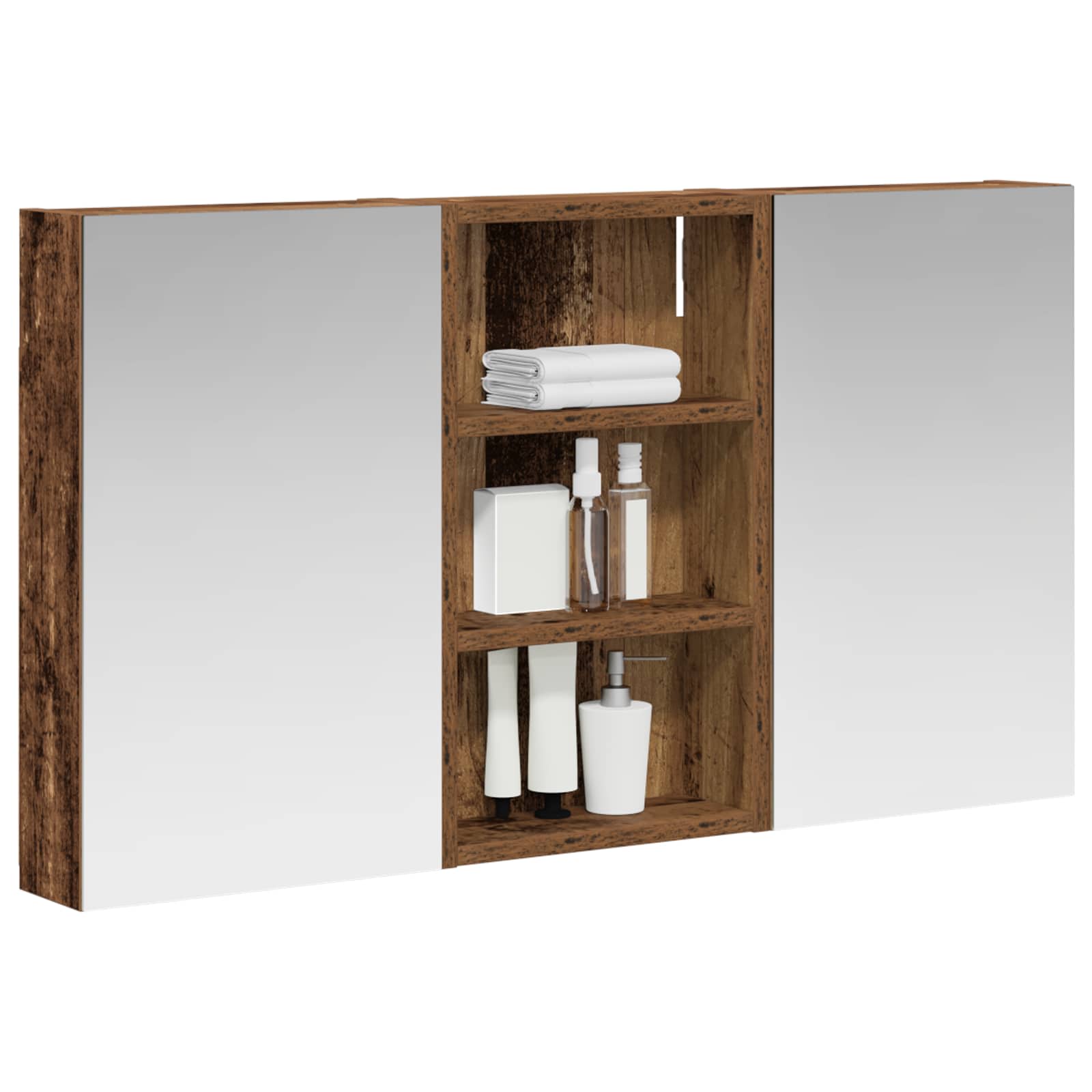 Badkamerkastenset 3 pcs 90 x 10,5 x 50 cm Bewerkt hout is nu te koop bij PeponiXL, paradijselijk wonen!