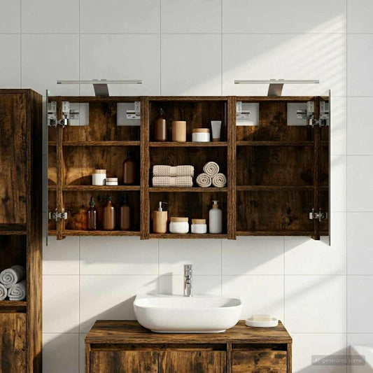 Badkamerkastenset 3 pcs 90 x 10,5 x 50 cm Bewerkt hout is nu te koop bij PeponiXL, paradijselijk wonen!