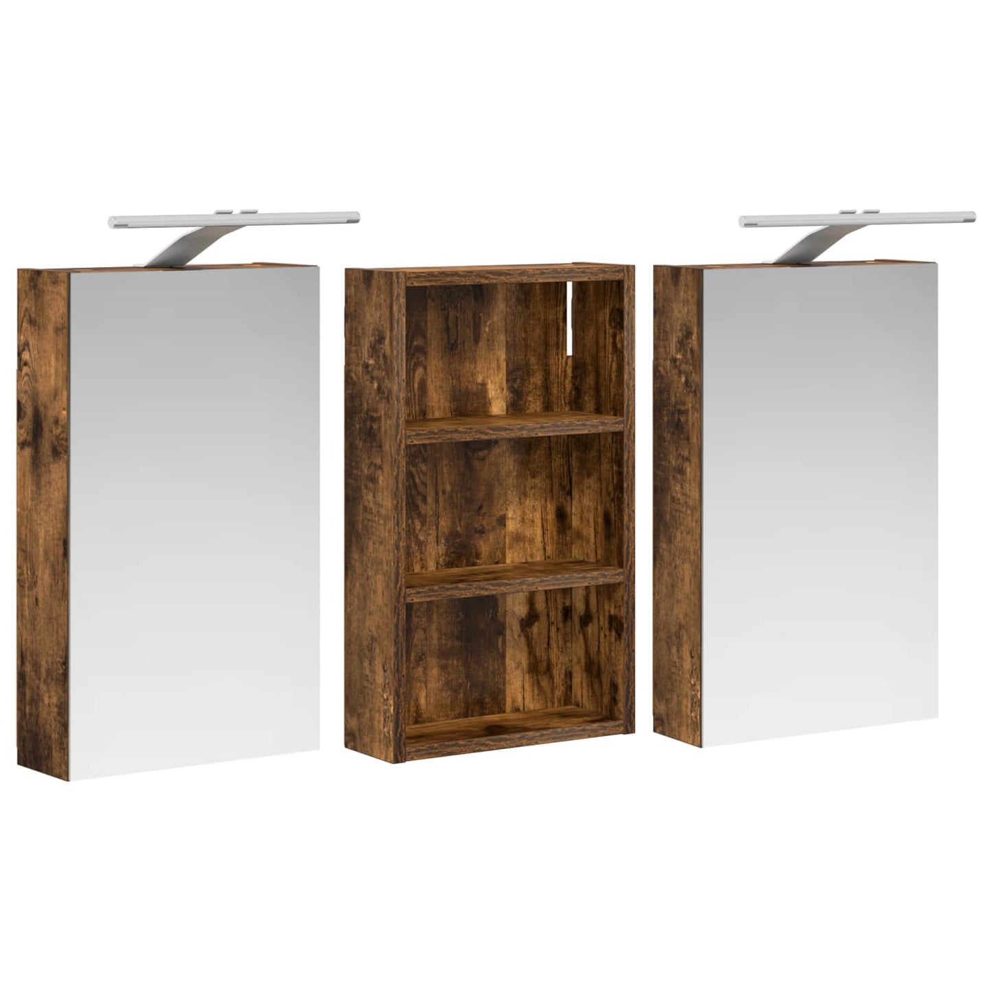 Badkamerkastenset 3 pcs 90 x 10,5 x 50 cm Bewerkt hout is nu te koop bij PeponiXL, paradijselijk wonen!