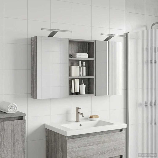 Badkamerkastenset 3 pcs 90 x 10,5 x 50 cm Bewerkt hout is nu te koop bij PeponiXL, paradijselijk wonen!