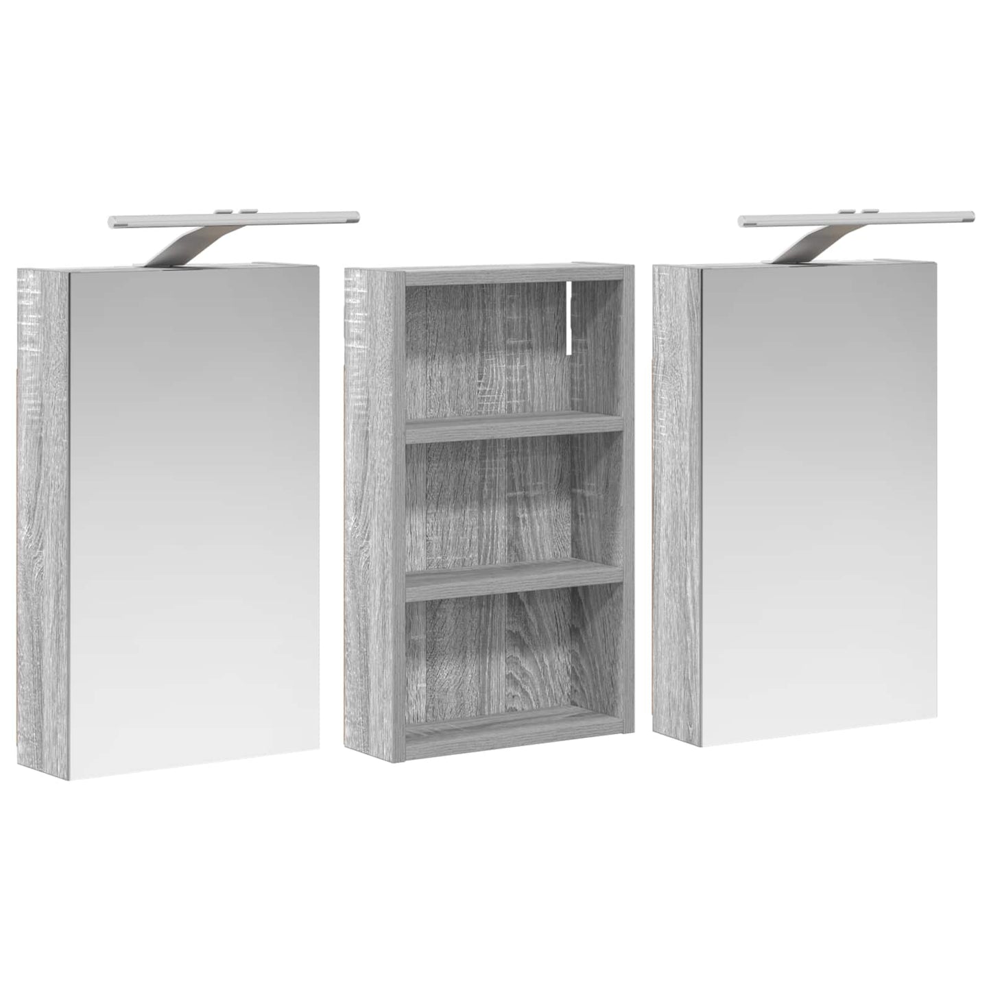 Badkamerkastenset 3 pcs 90 x 10,5 x 50 cm Bewerkt hout is nu te koop bij PeponiXL, paradijselijk wonen!