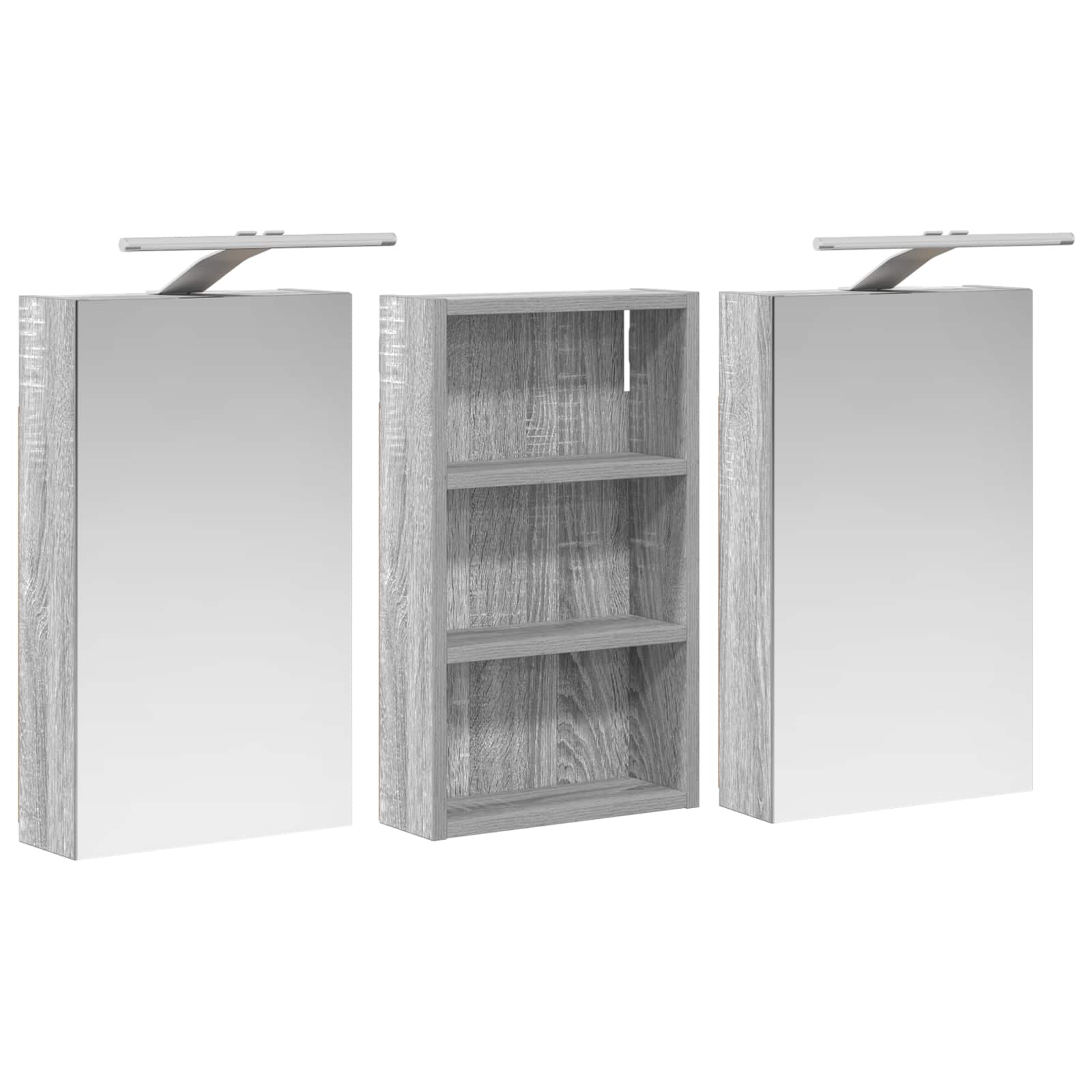 Badkamerkastenset 3 pcs 90 x 10,5 x 50 cm Bewerkt hout is nu te koop bij PeponiXL, paradijselijk wonen!