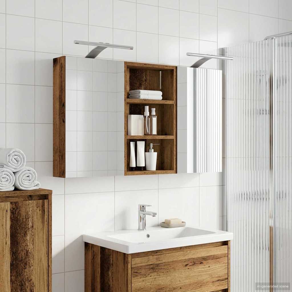 Badkamerkastenset 3 pcs 90 x 10,5 x 50 cm Bewerkt hout is nu te koop bij PeponiXL, paradijselijk wonen!