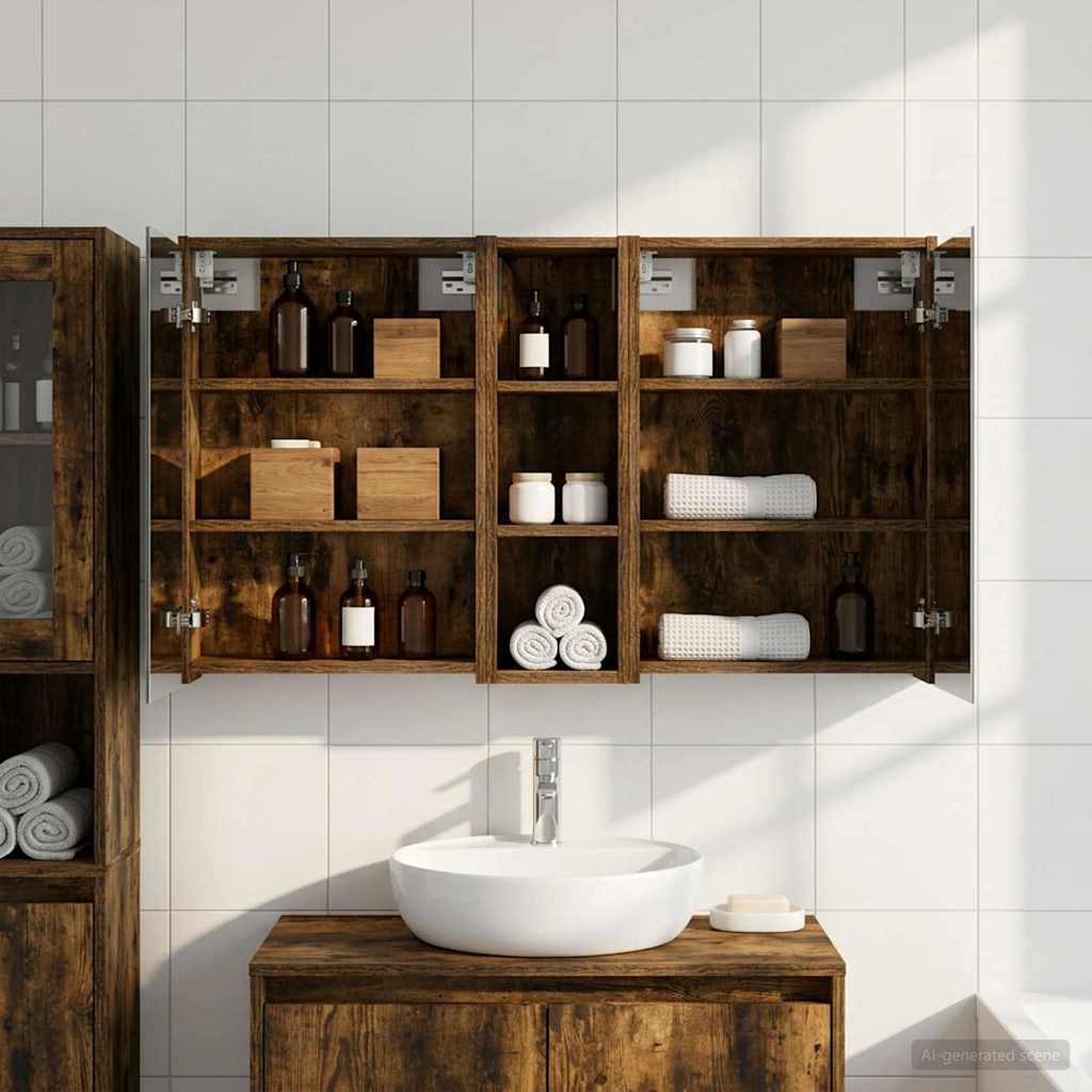 Badkamerkastenset voor 3 pcs 106 x 16 x 62,5 cm Bewerkt hout is nu te koop bij PeponiXL, paradijselijk wonen!