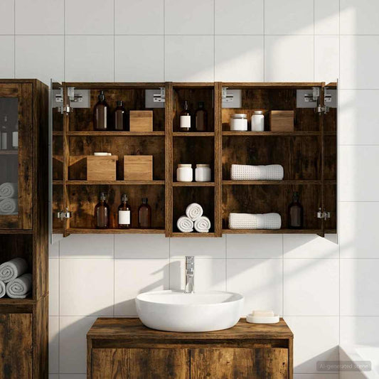 Badkamerkastenset voor 3 pcs 106 x 16 x 62,5 cm Bewerkt hout is nu te koop bij PeponiXL, paradijselijk wonen!