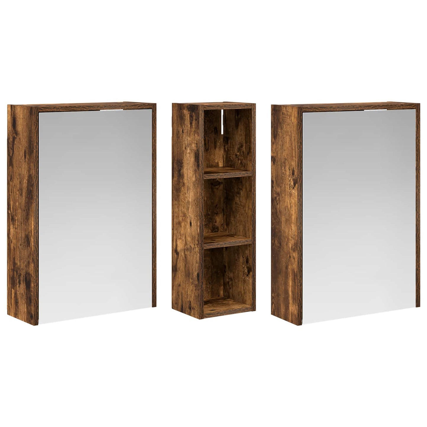 Badkamerkastenset voor 3 pcs 106 x 16 x 62,5 cm Bewerkt hout is nu te koop bij PeponiXL, paradijselijk wonen!