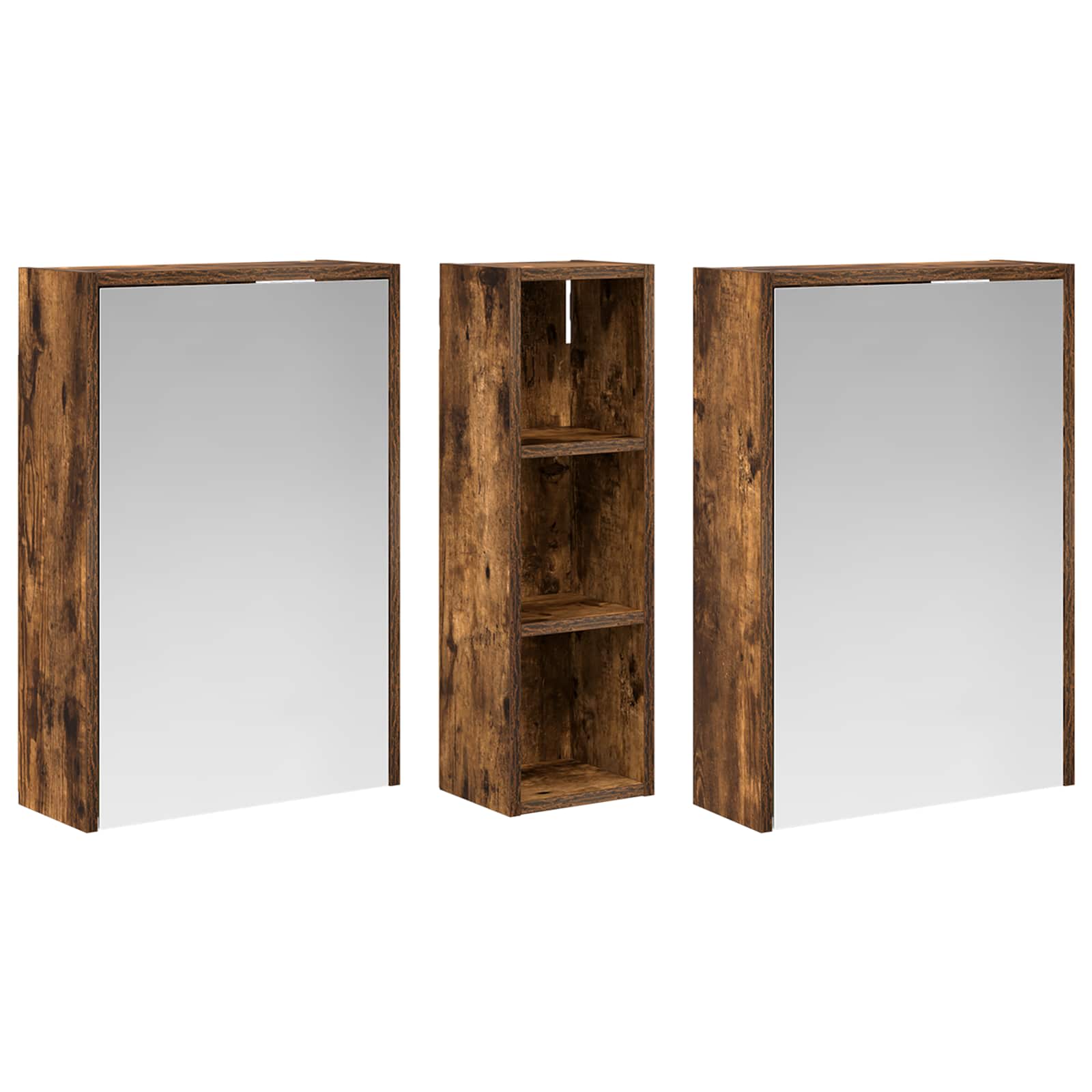 Badkamerkastenset voor 3 pcs 106 x 16 x 62,5 cm Bewerkt hout is nu te koop bij PeponiXL, paradijselijk wonen!