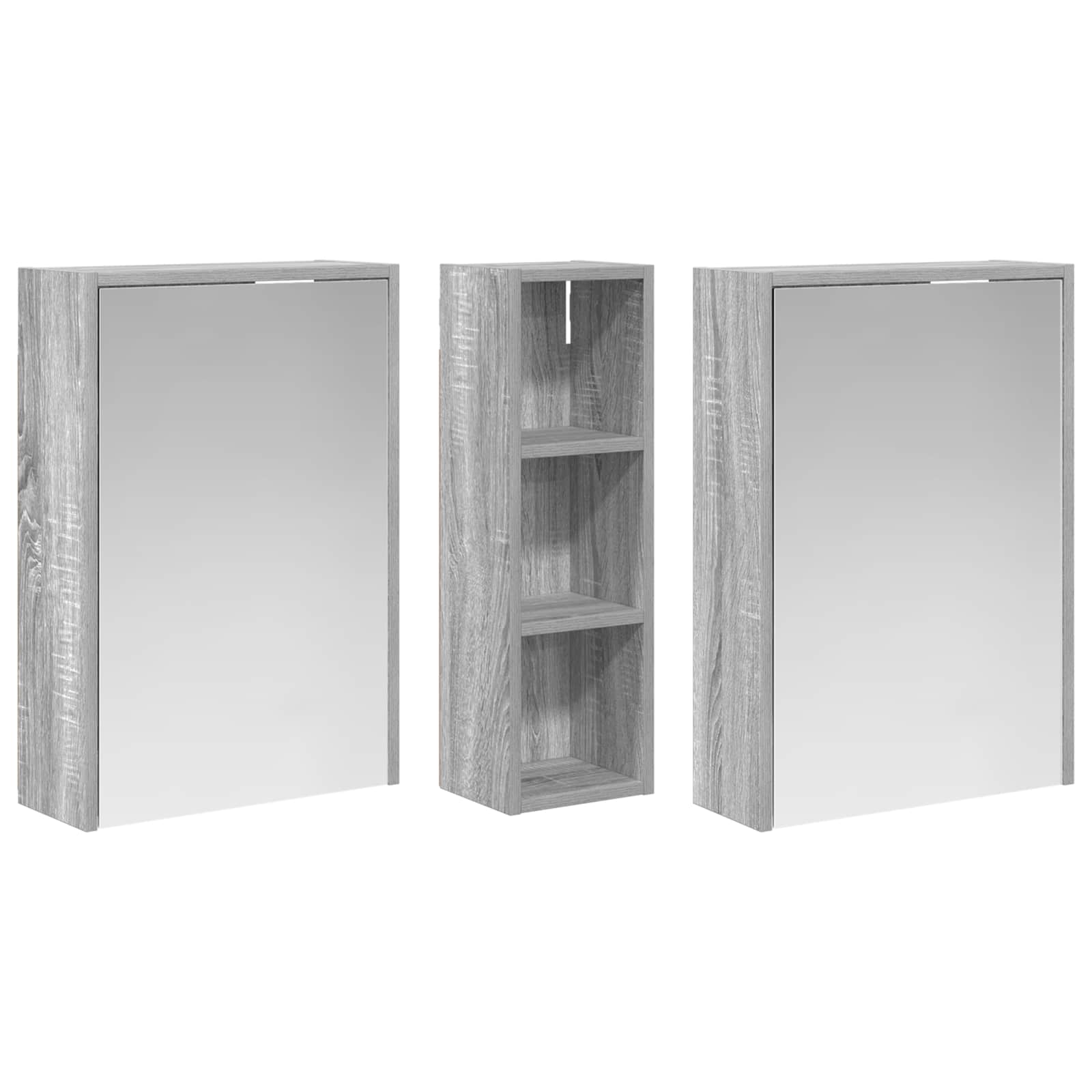 Badkamerkastenset voor 3 pcs 106 x 16 x 62,5 cm Bewerkt hout is nu te koop bij PeponiXL, paradijselijk wonen!