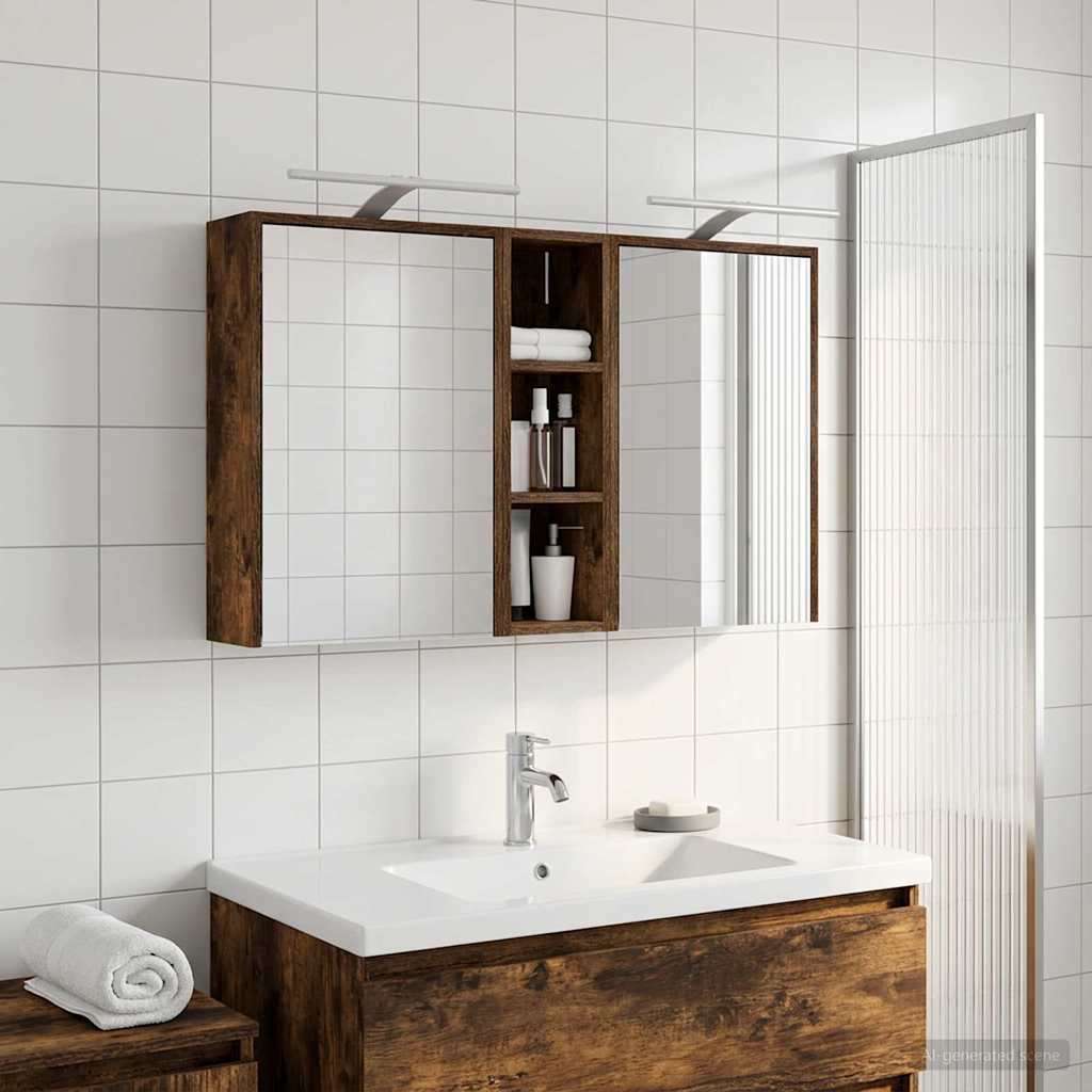 Badkamerkastenset voor 3 pcs 106 x 16 x 62,5 cm Bewerkt hout is nu te koop bij PeponiXL, paradijselijk wonen!