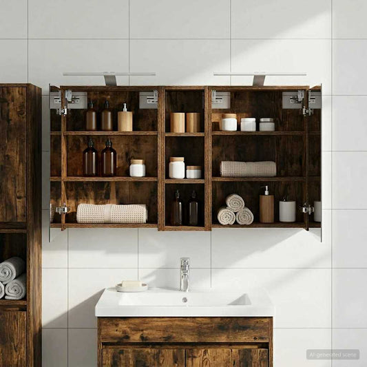 Badkamerkastenset voor 3 pcs 106 x 16 x 62,5 cm Bewerkt hout is nu te koop bij PeponiXL, paradijselijk wonen!