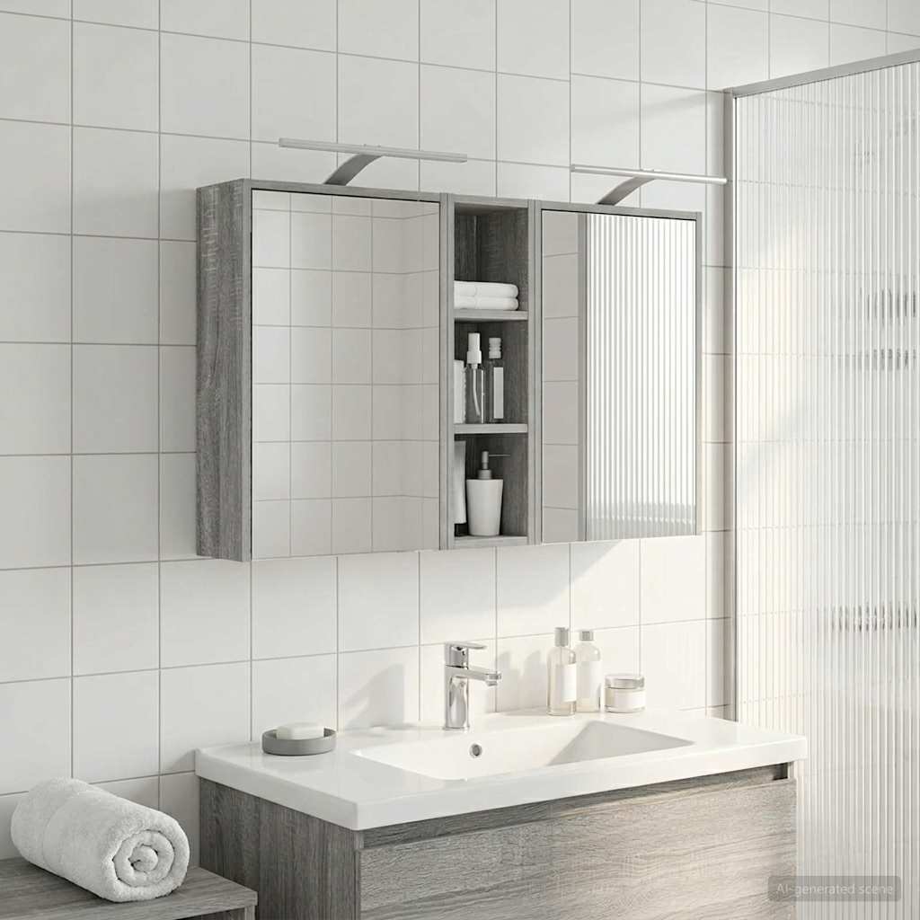 Badkamerkastenset voor 3 pcs 106 x 16 x 62,5 cm Bewerkt hout is nu te koop bij PeponiXL, paradijselijk wonen!