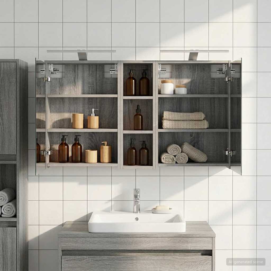 Badkamerkastenset voor 3 pcs 106 x 16 x 62,5 cm Bewerkt hout is nu te koop bij PeponiXL, paradijselijk wonen!