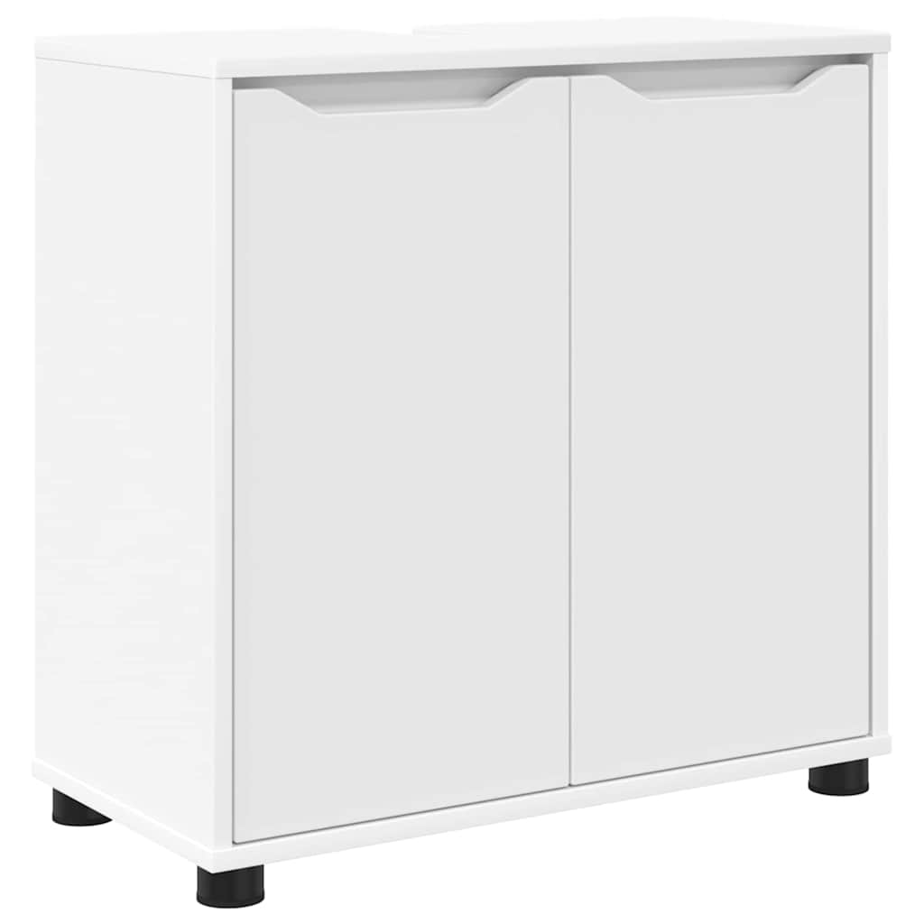 Badkamermeubelset met lade met plank 4 pcs Wit Bewerkt hout is nu te koop bij PeponiXL, paradijselijk wonen!