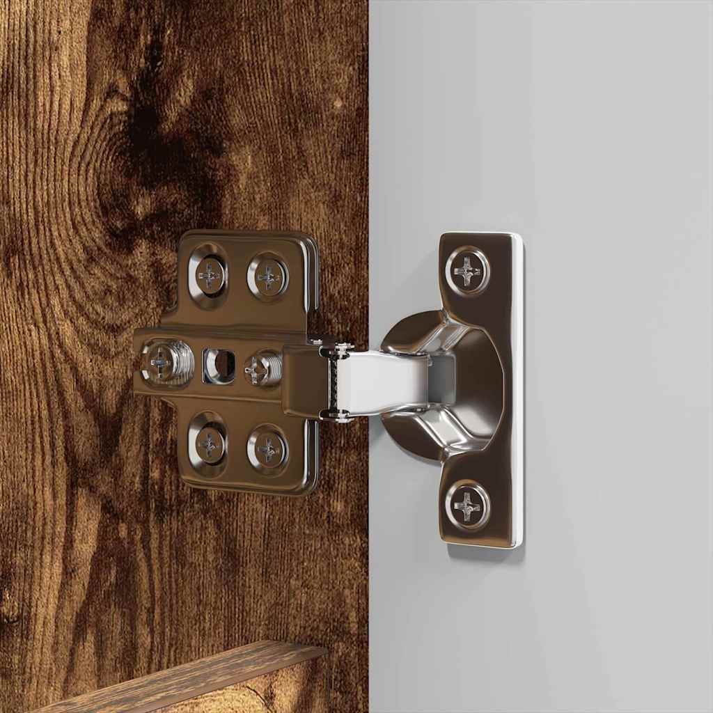 Badkamermeubelset met lade 4 pcs Gerookt eiken Bewerkt hout is nu te koop bij PeponiXL, paradijselijk wonen!