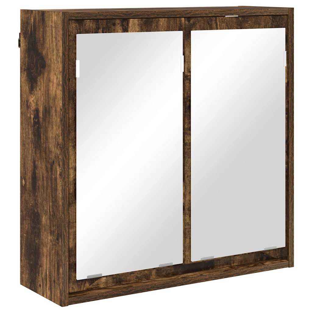 Badkamermeubelset met lade 4 pcs Gerookt eiken Bewerkt hout is nu te koop bij PeponiXL, paradijselijk wonen!