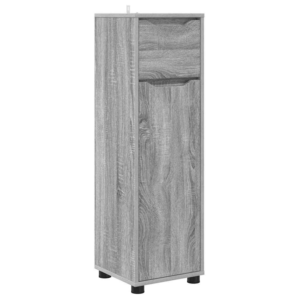 Badkamermeubelset met lade 4 pcs Grijs Sonoma Bewerkt hout is nu te koop bij PeponiXL, paradijselijk wonen!