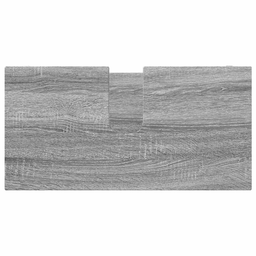 Badkamermeubelset met lade 4 pcs Grijs Sonoma Bewerkt hout is nu te koop bij PeponiXL, paradijselijk wonen!