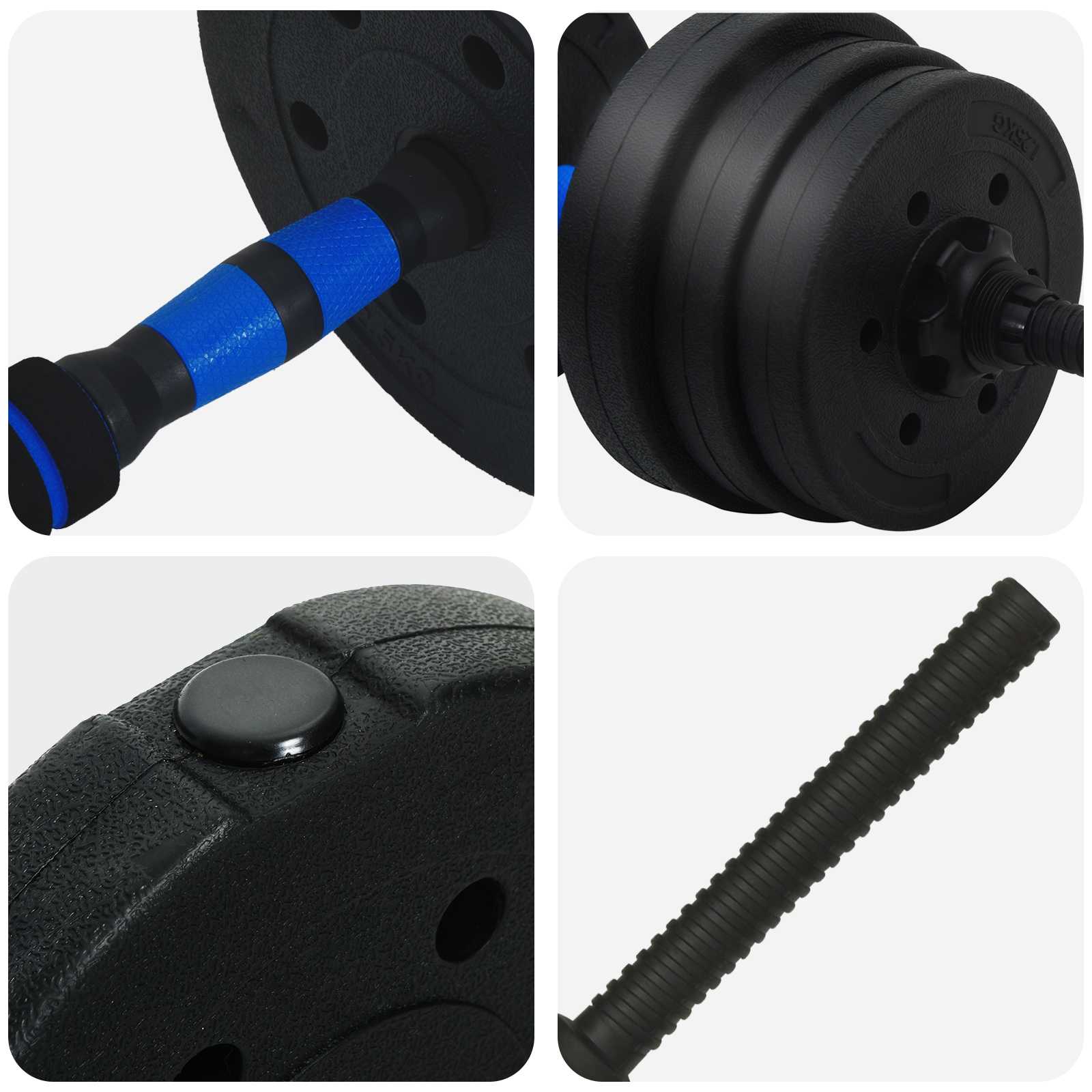 2-in-1 Halter Set 30kg Zwart en Blauw Cement en ijzeren zand is nu te koop bij PeponiXL, paradijselijk wonen!