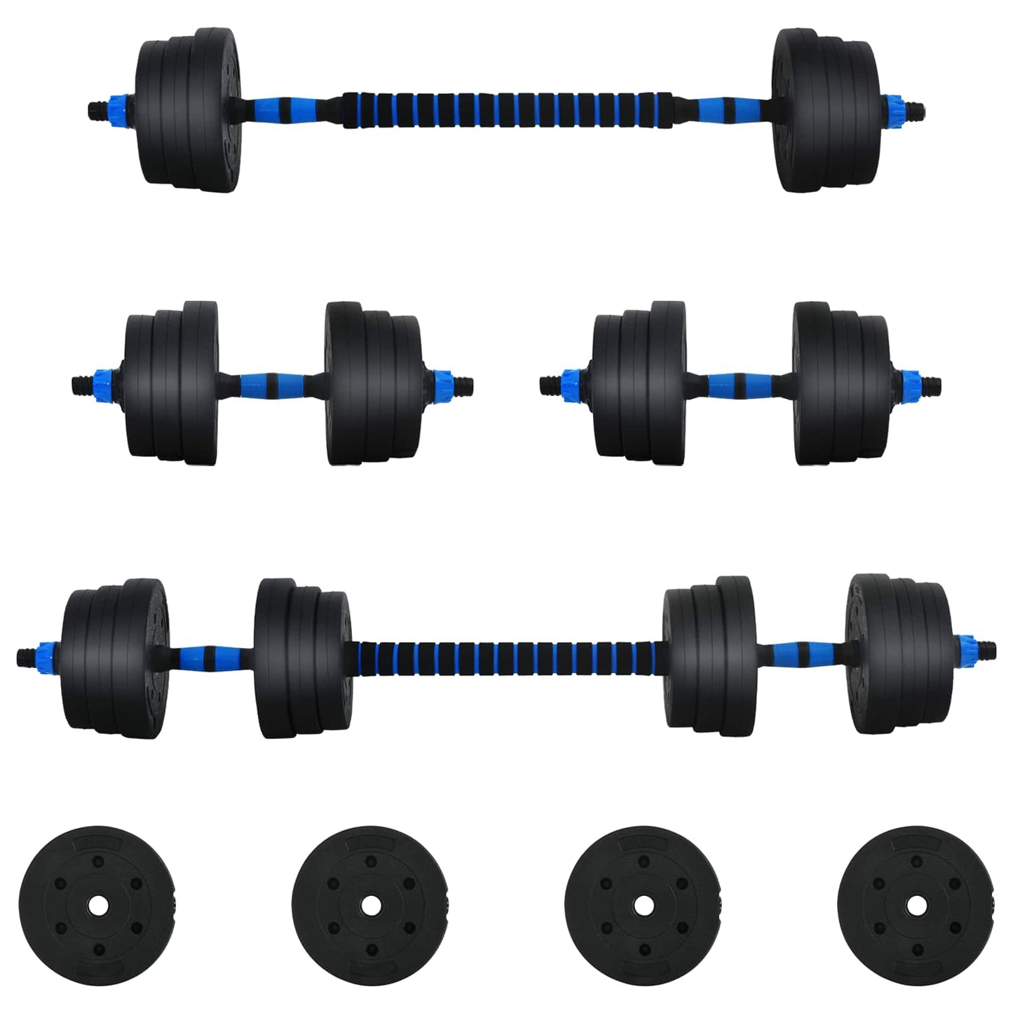 2-in-1 Halter Set 30kg Zwart en Blauw Cement en ijzeren zand is nu te koop bij PeponiXL, paradijselijk wonen!