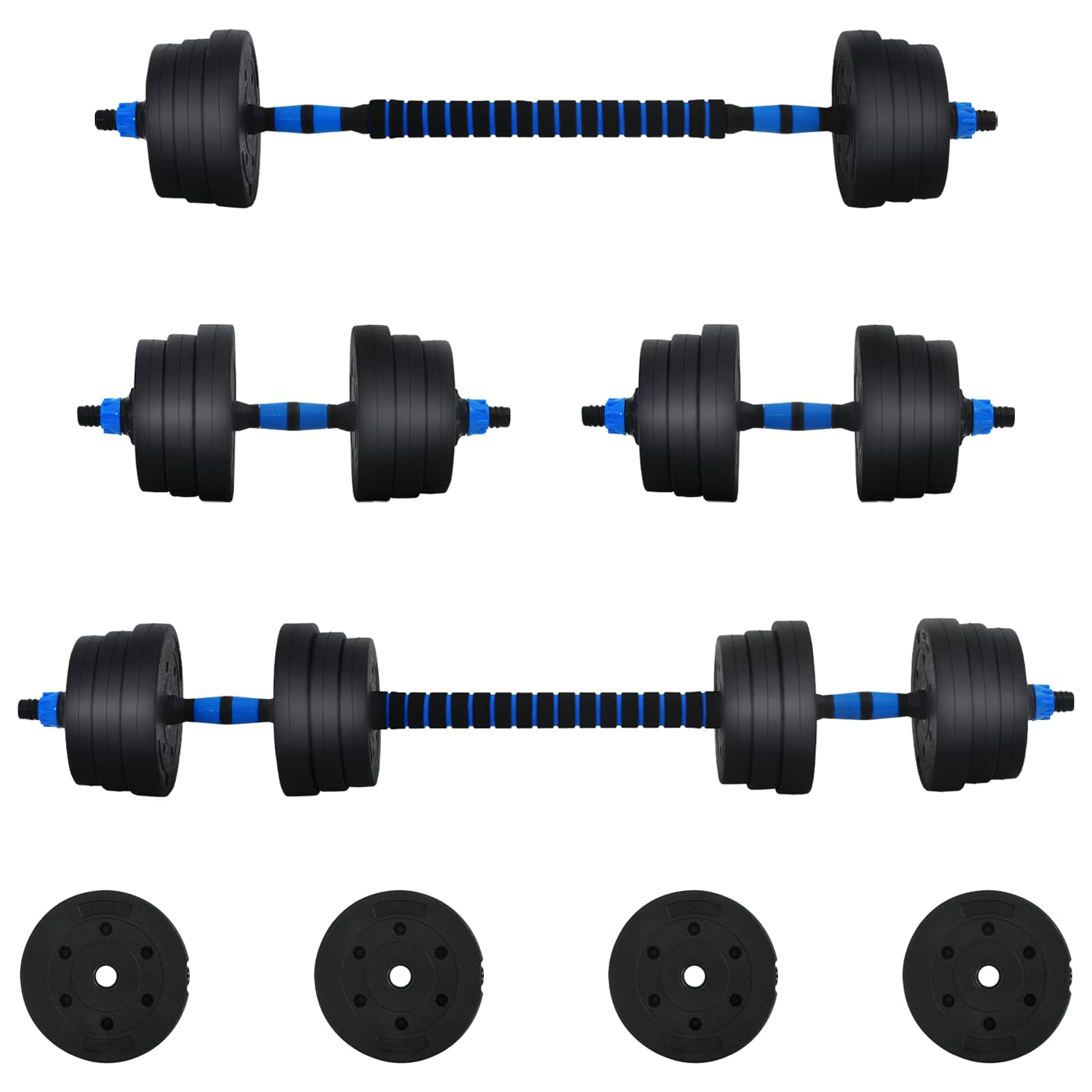 2-in-1 Halter Set 30kg Zwart en Blauw Cement en ijzeren zand is nu te koop bij PeponiXL, paradijselijk wonen!