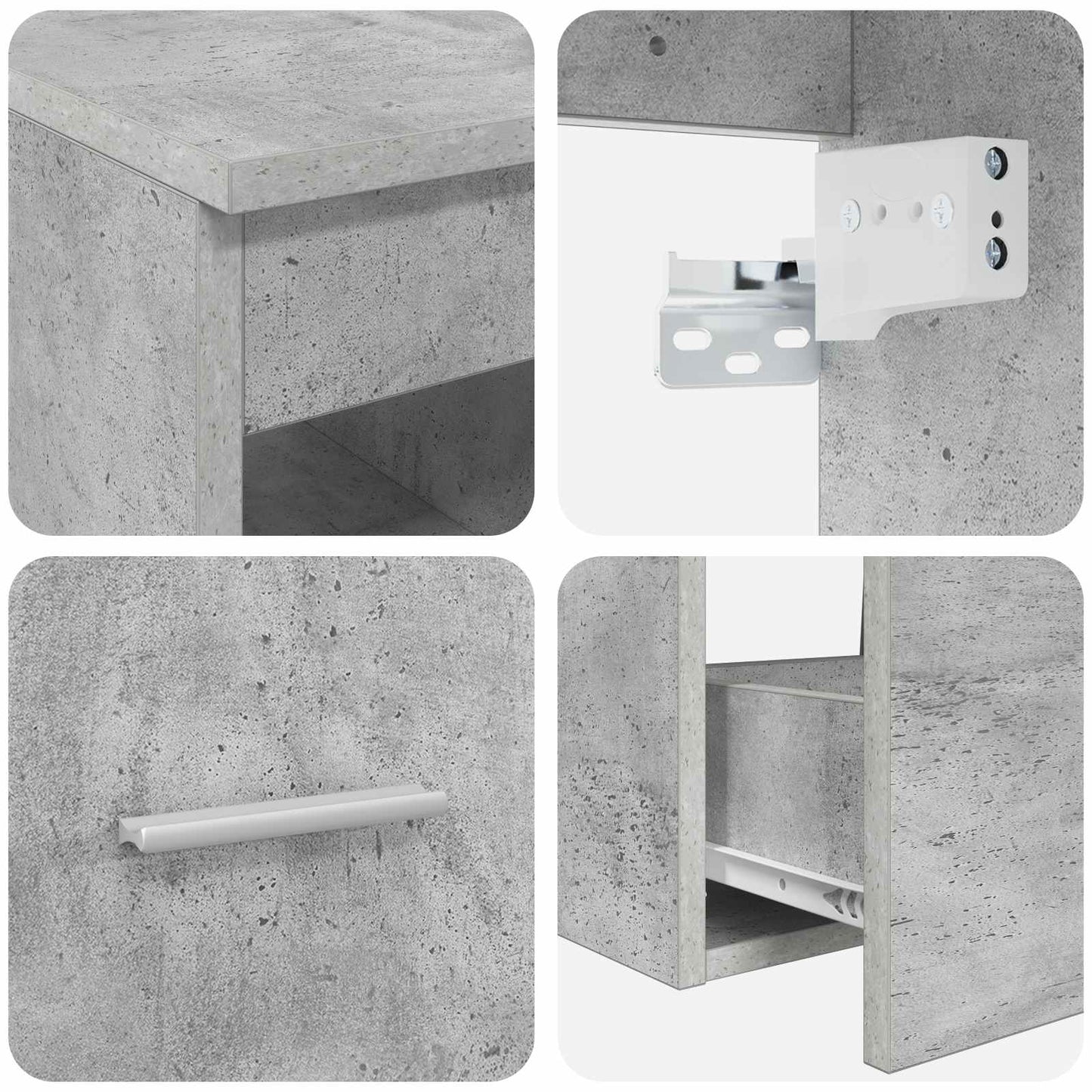 Badkamermeubelset 2 pcs Betongrijs Bewerkt hout is nu te koop bij PeponiXL, paradijselijk wonen!