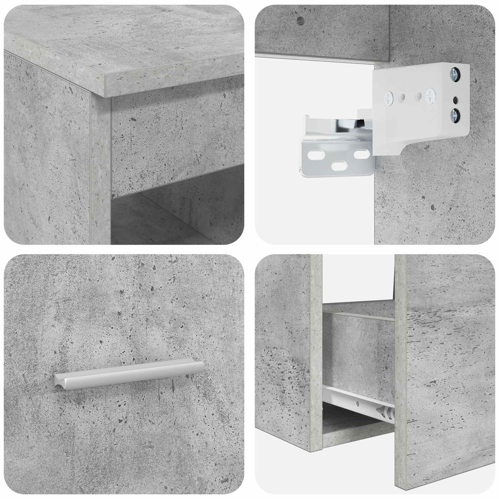 Badkamermeubelset 2 pcs Betongrijs Bewerkt hout is nu te koop bij PeponiXL, paradijselijk wonen!