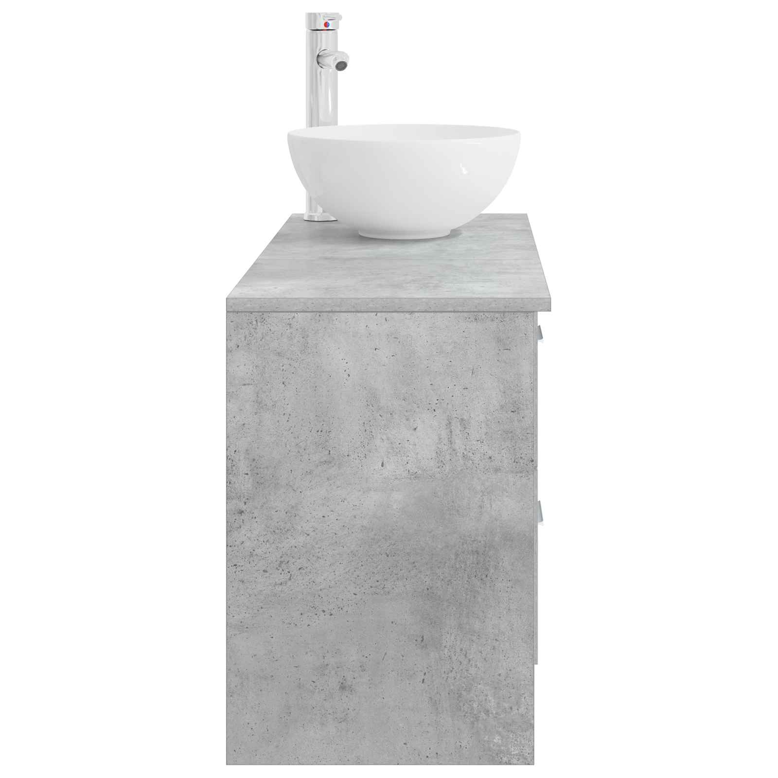 Badkamermeubelset 2 pcs Betongrijs Bewerkt hout is nu te koop bij PeponiXL, paradijselijk wonen!
