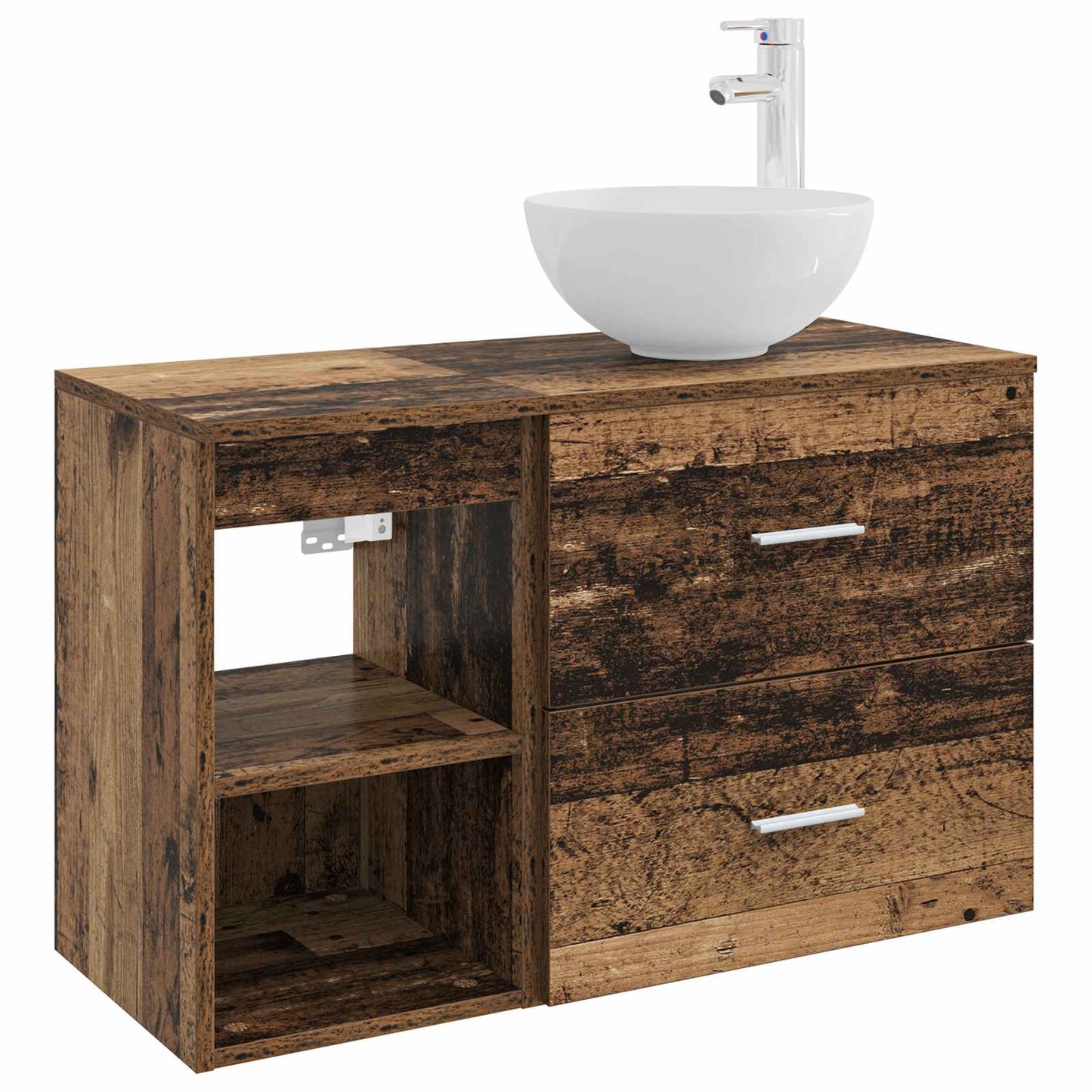 Badkamermeubelset 2 pcs Oud hout Bewerkt hout is nu te koop bij PeponiXL, paradijselijk wonen!