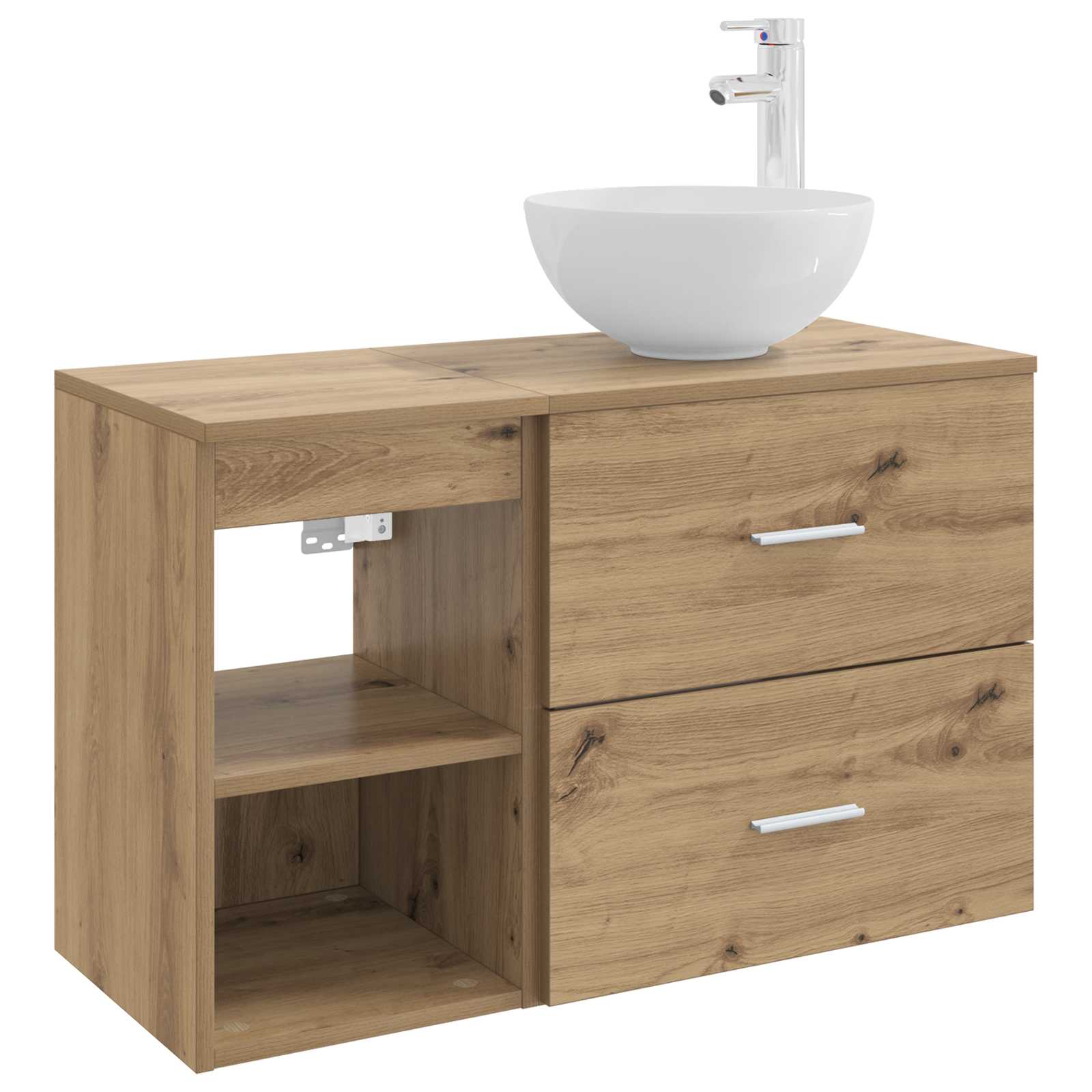 Badkamermeubelset 2 st Artisanaal eiken Bewerkt hout is nu te koop bij PeponiXL, paradijselijk wonen!