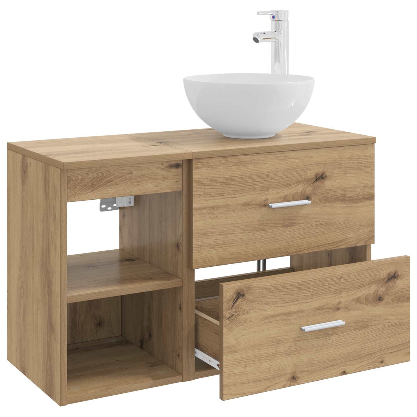 Badkamermeubelset 2 st Artisanaal eiken Bewerkt hout is nu te koop bij PeponiXL, paradijselijk wonen!