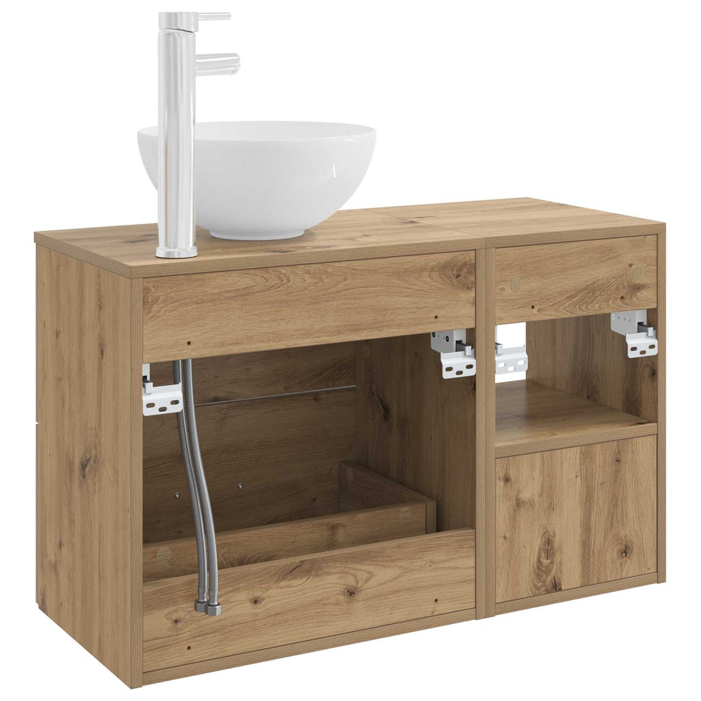 Badkamermeubelset 2 st Artisanaal eiken Bewerkt hout is nu te koop bij PeponiXL, paradijselijk wonen!