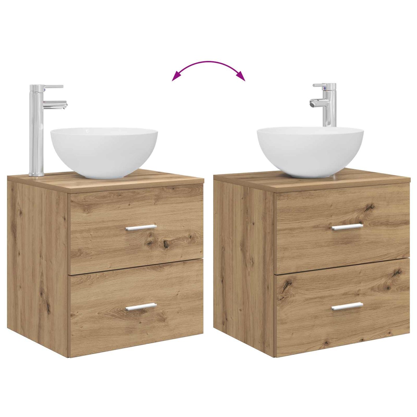 Badkamermeubelset 2 st Artisanaal eiken Bewerkt hout is nu te koop bij PeponiXL, paradijselijk wonen!