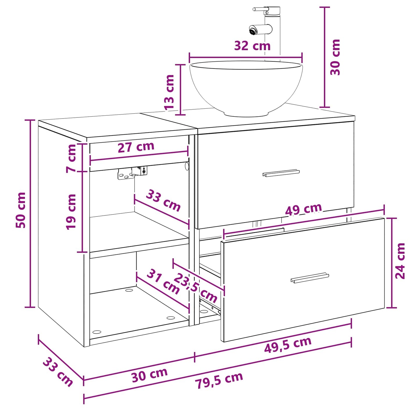 Badkamermeubelset 2 st Artisanaal eiken Bewerkt hout is nu te koop bij PeponiXL, paradijselijk wonen!