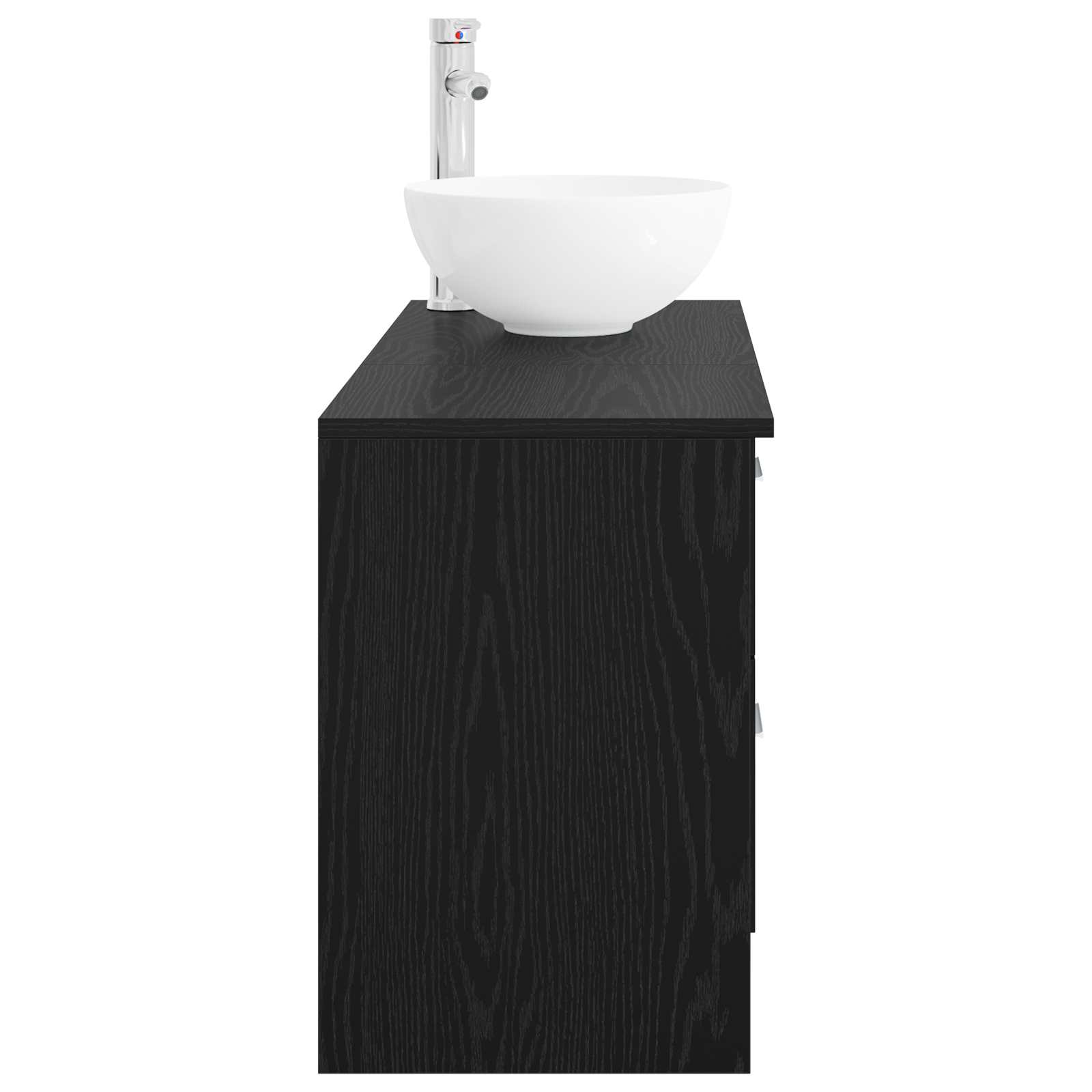 Badkamermeubelset 2 pcs Zwart eiken Bewerkt hout is nu te koop bij PeponiXL, paradijselijk wonen!