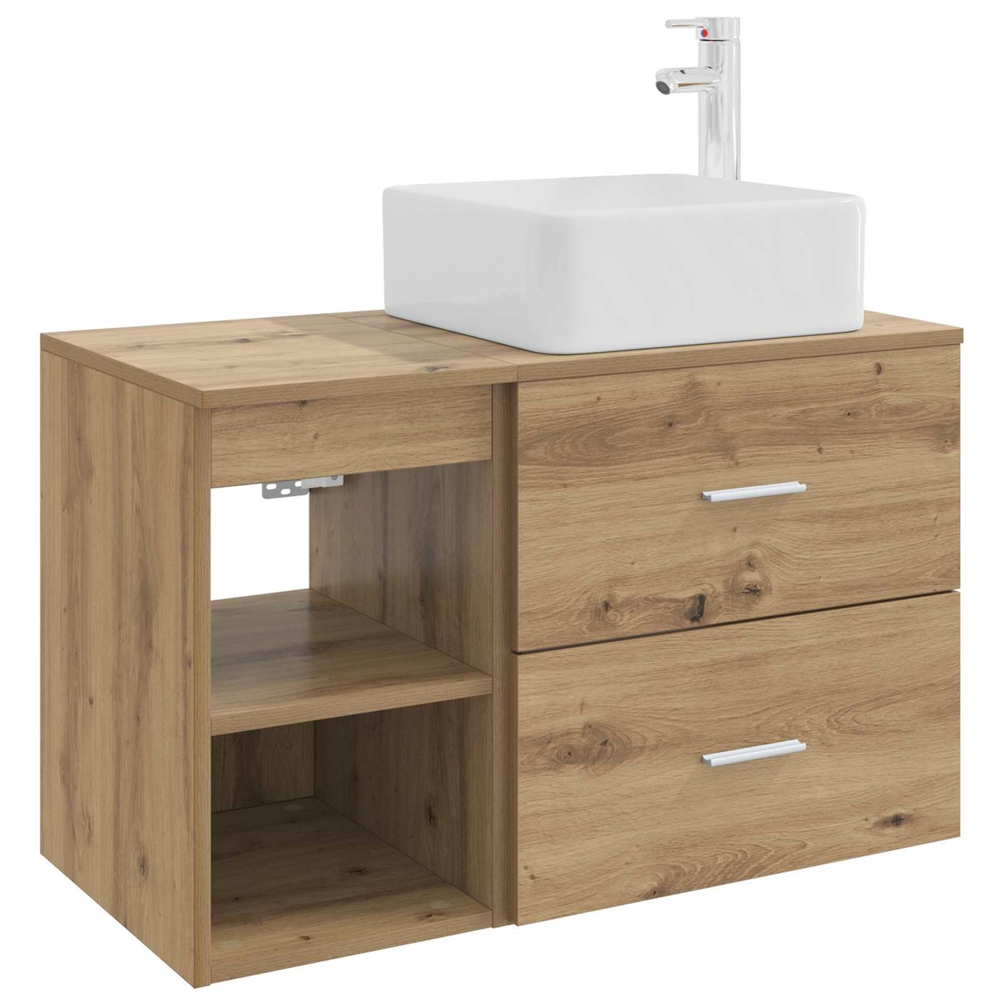 Badkamermeubelset 2 st Artisanaal eiken Bewerkt hout
