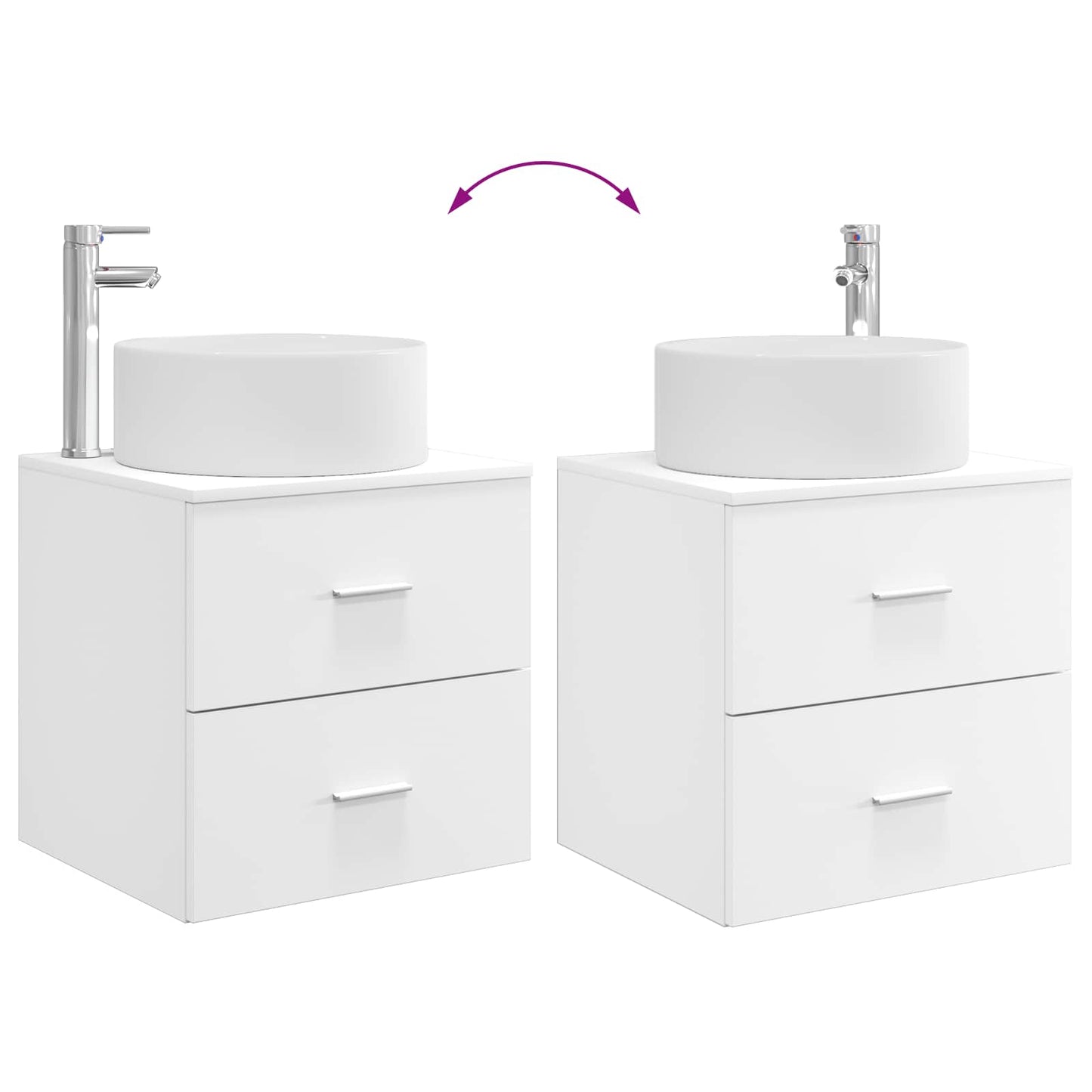 Badkamermeubelset 2 pcs Wit Bewerkt hout