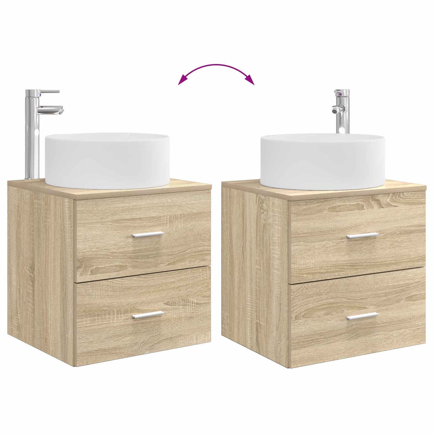 Badkamermeubelset 2 pcs Sonoma Eiken Bewerkt hout