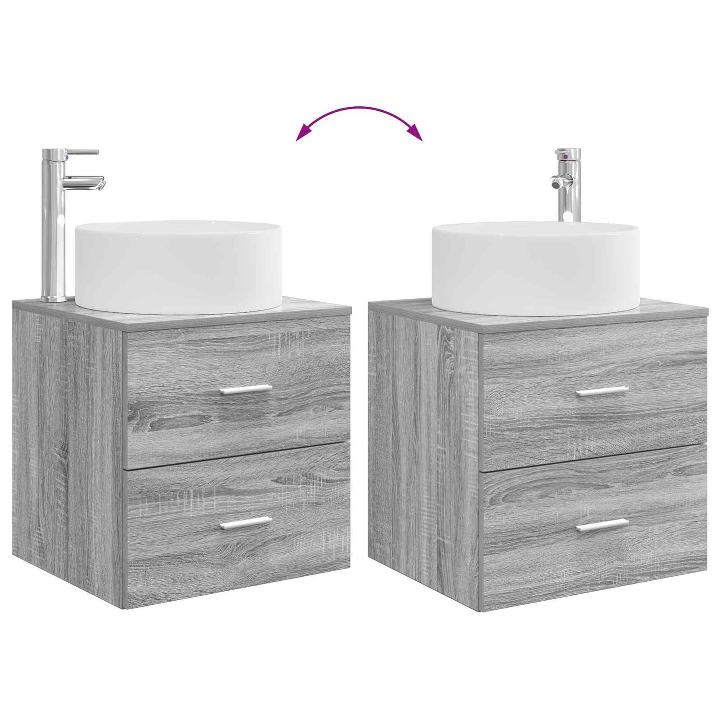 Badkamermeubelset 2 pcs Grijs Sonoma Bewerkt hout