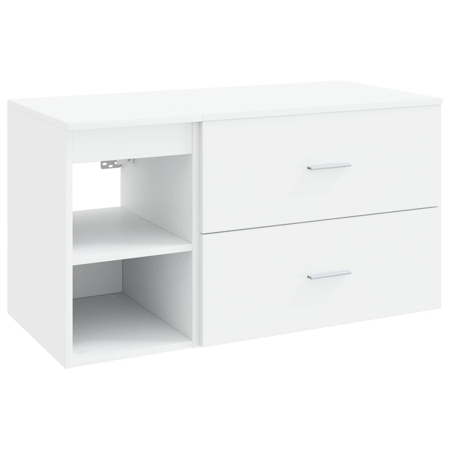 Badkamermeubelset 2 pcs Wit Bewerkt hout is nu te koop bij PeponiXL, paradijselijk wonen!