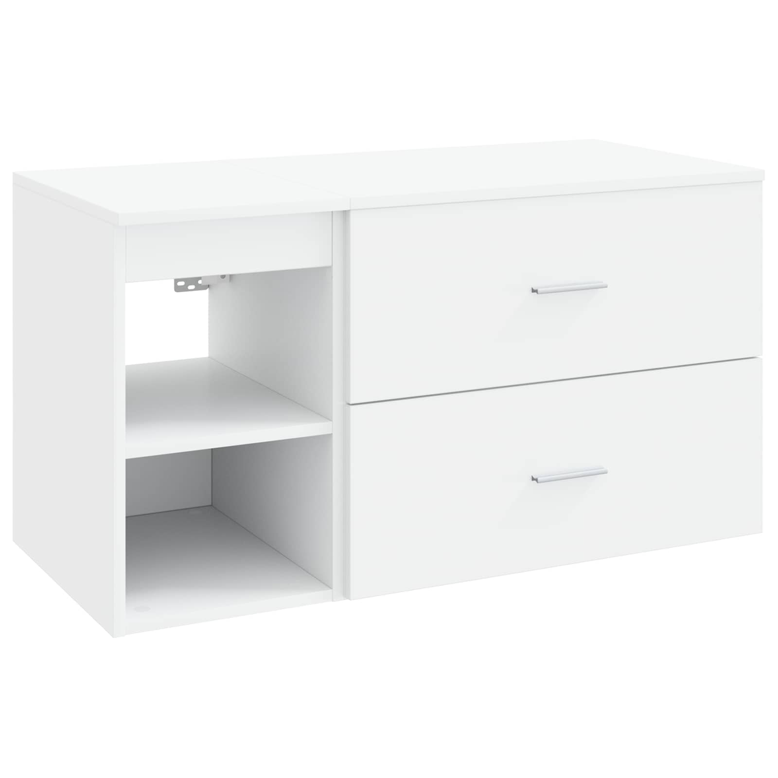 Badkamermeubelset 2 pcs Wit Bewerkt hout is nu te koop bij PeponiXL, paradijselijk wonen!