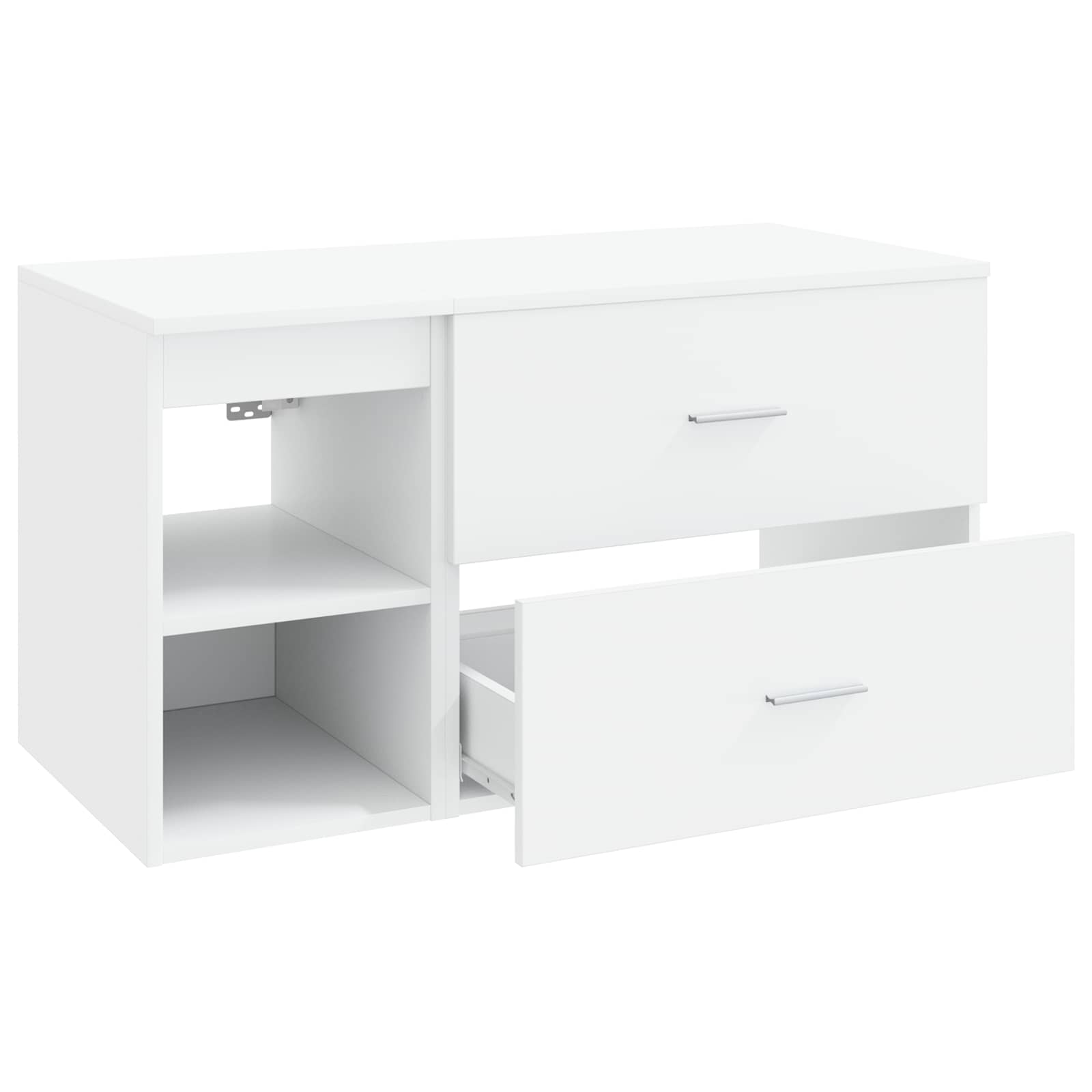 Badkamermeubelset 2 pcs Wit Bewerkt hout is nu te koop bij PeponiXL, paradijselijk wonen!