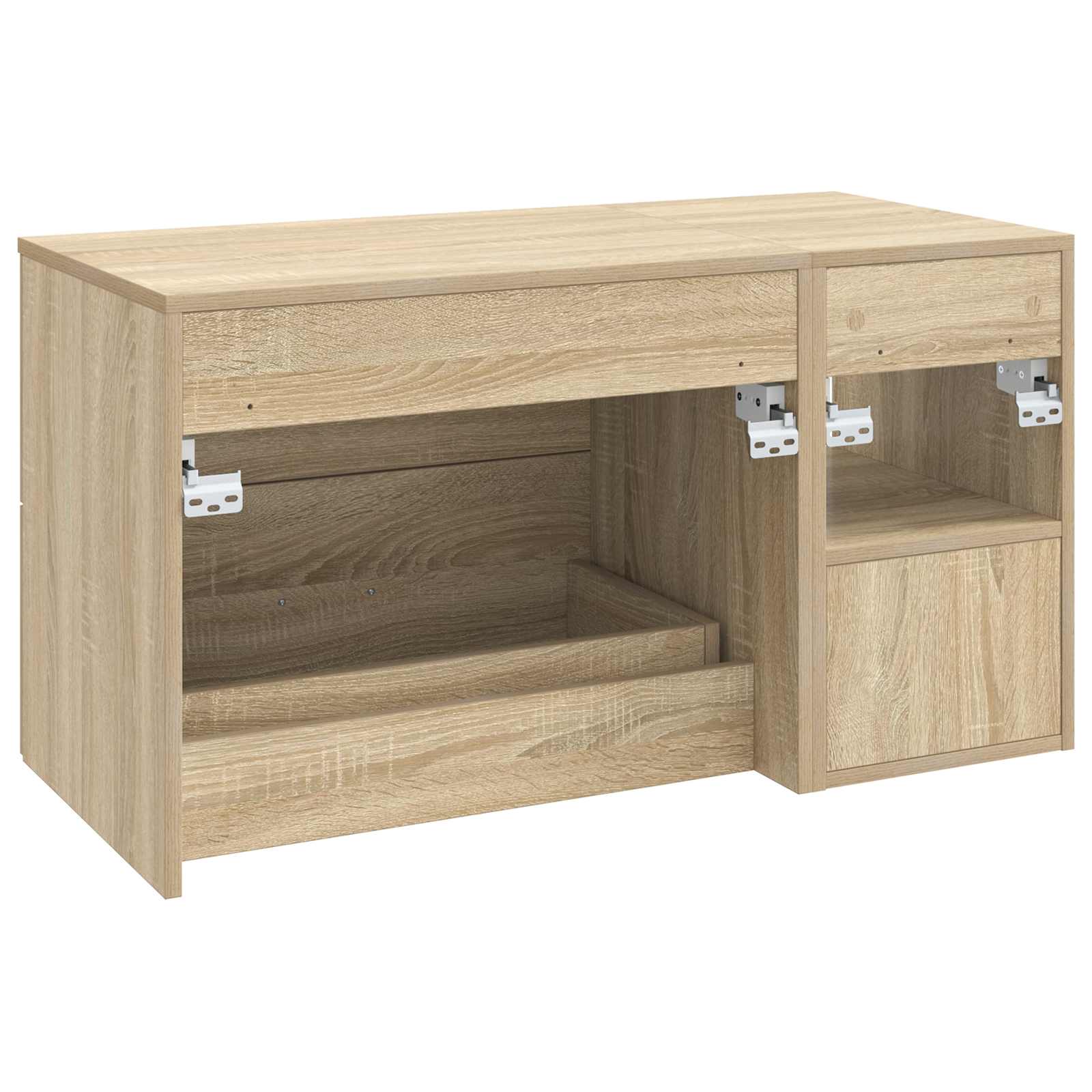 Badkamermeubelset 2 pcs Sonoma Eiken Bewerkt hout is nu te koop bij PeponiXL, paradijselijk wonen!