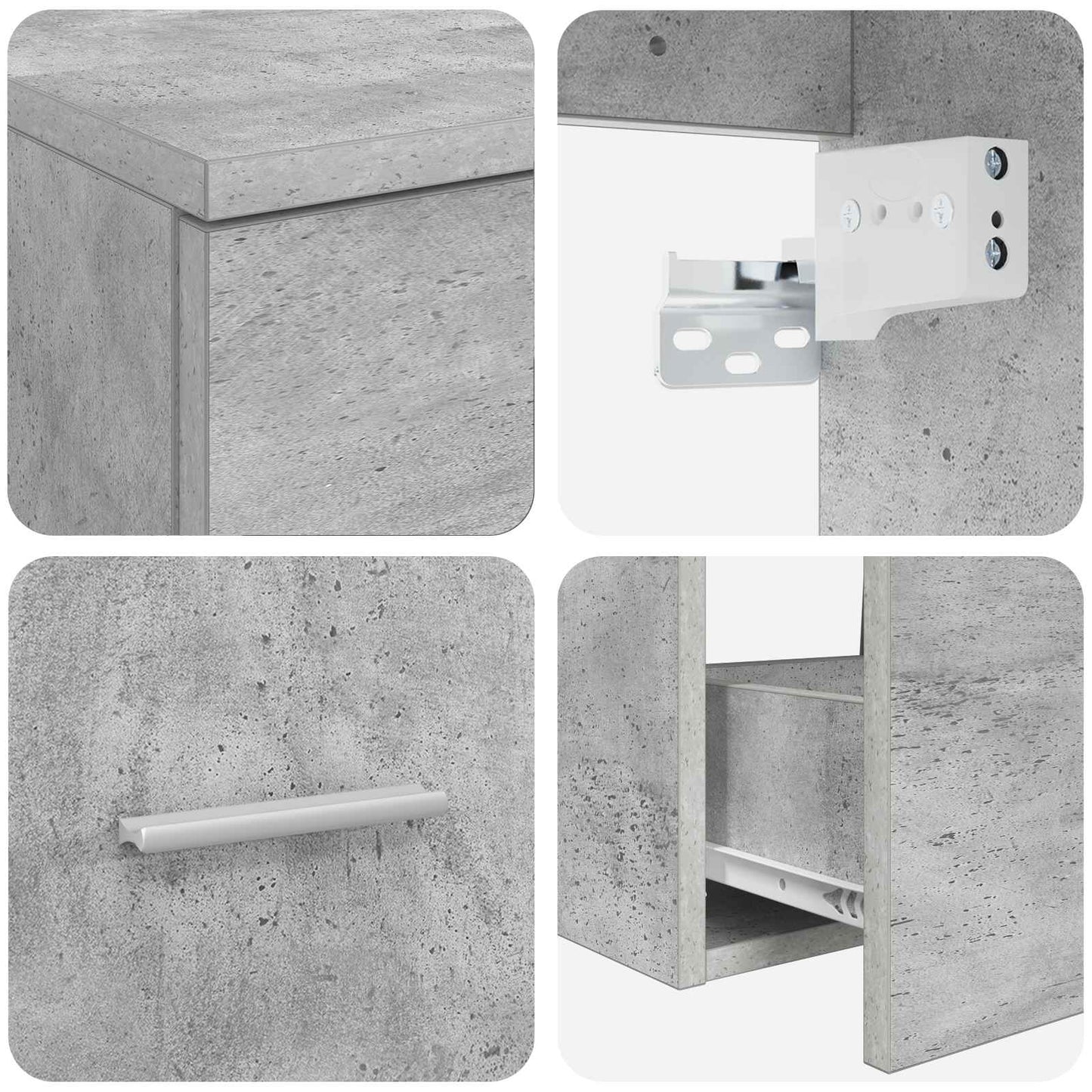 Badkamermeubelset 2 pcs Betongrijs Bewerkt hout is nu te koop bij PeponiXL, paradijselijk wonen!