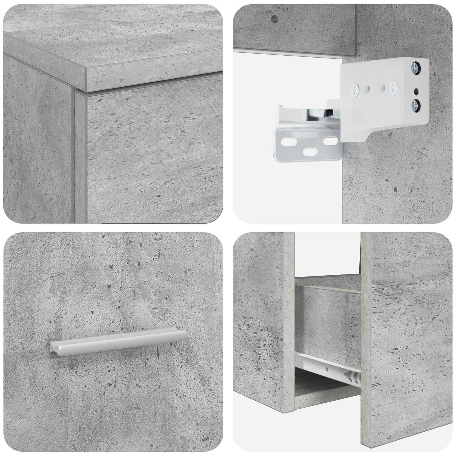 Badkamermeubelset 2 pcs Betongrijs Bewerkt hout is nu te koop bij PeponiXL, paradijselijk wonen!