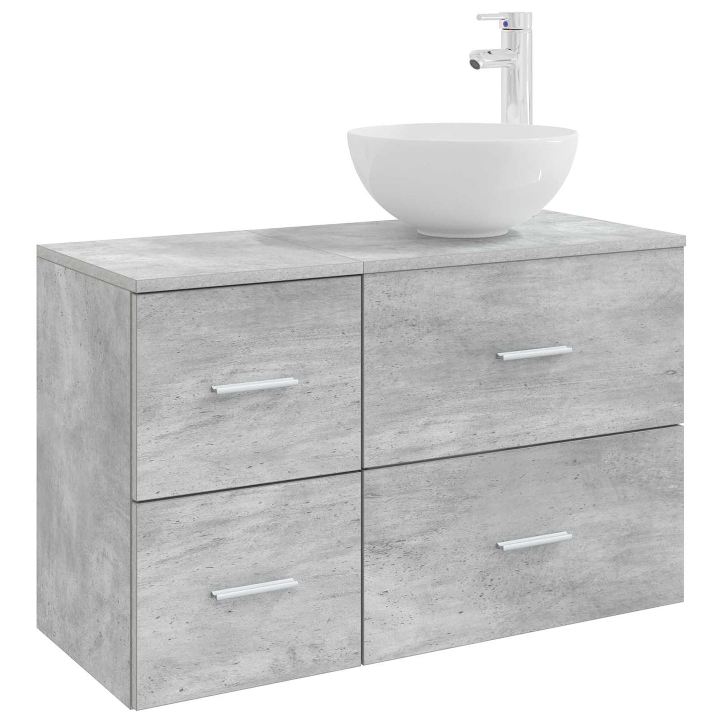 Badkamermeubelset 2 pcs Betongrijs Bewerkt hout is nu te koop bij PeponiXL, paradijselijk wonen!