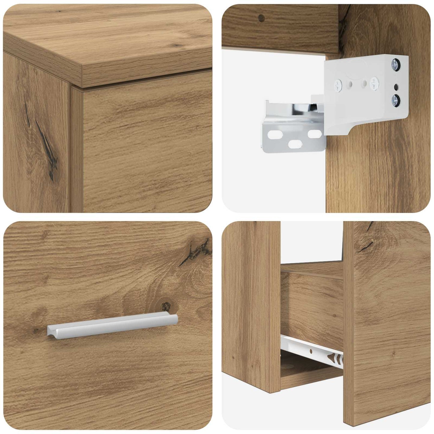 Badkamermeubelset 2 st Artisanaal eiken Bewerkt hout is nu te koop bij PeponiXL, paradijselijk wonen!
